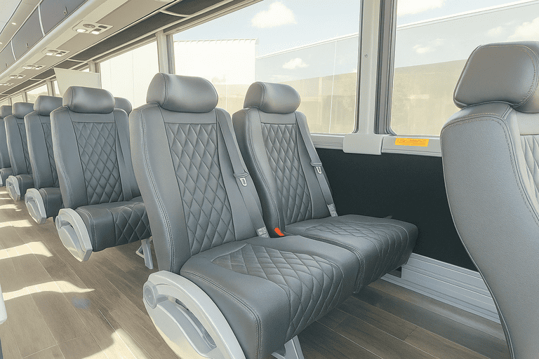 interior of La Habra Coach Bus Service charter bus