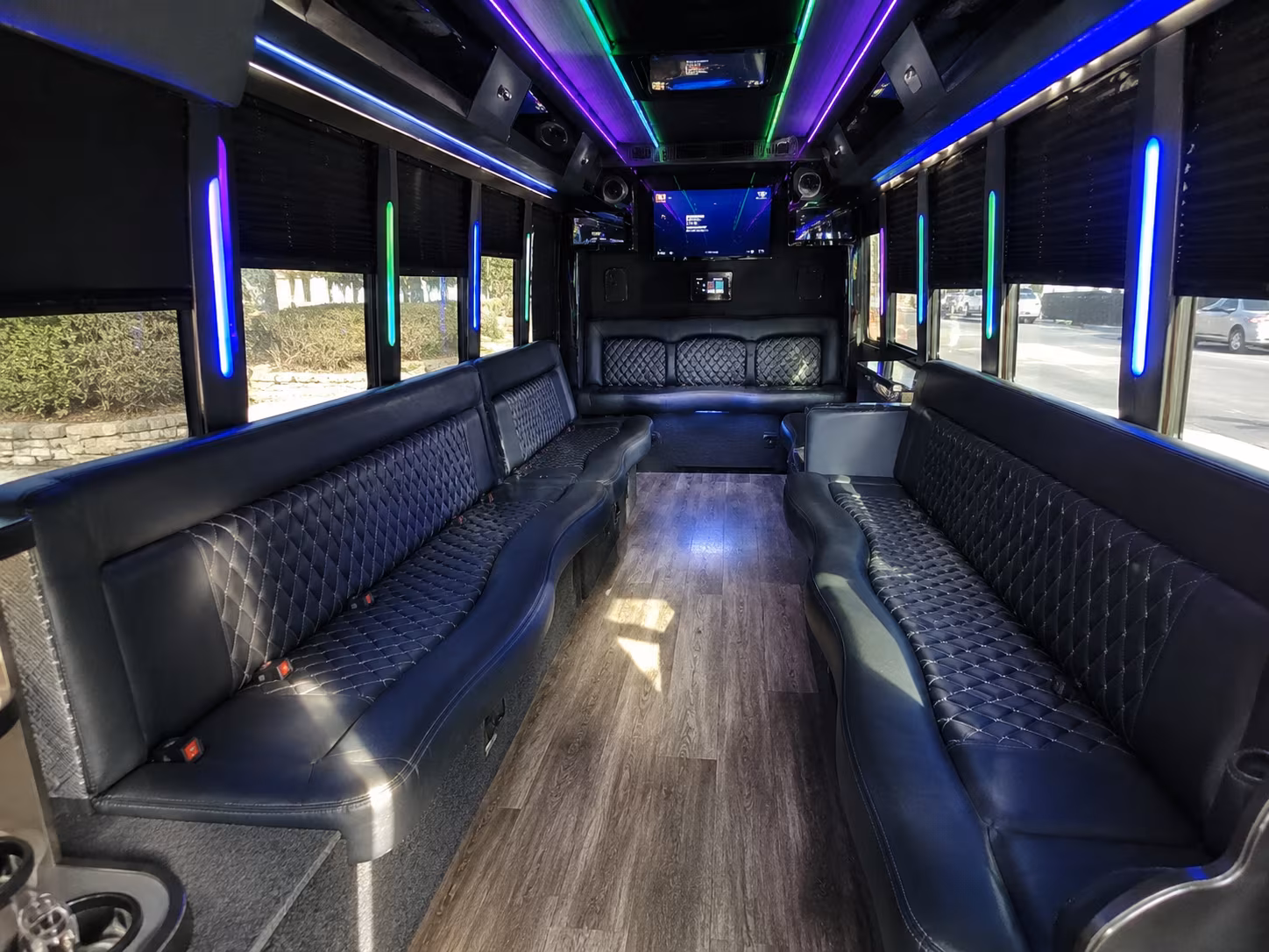 la habra 15 passenger party bus interior