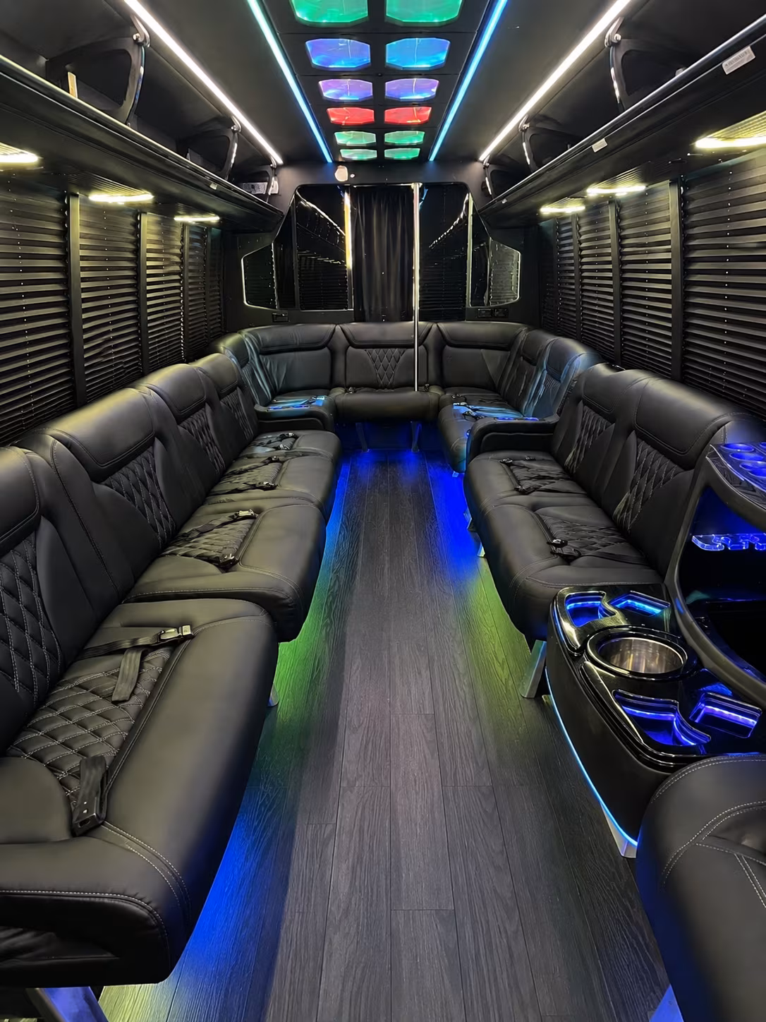 la habra 20 passenger party bus interior