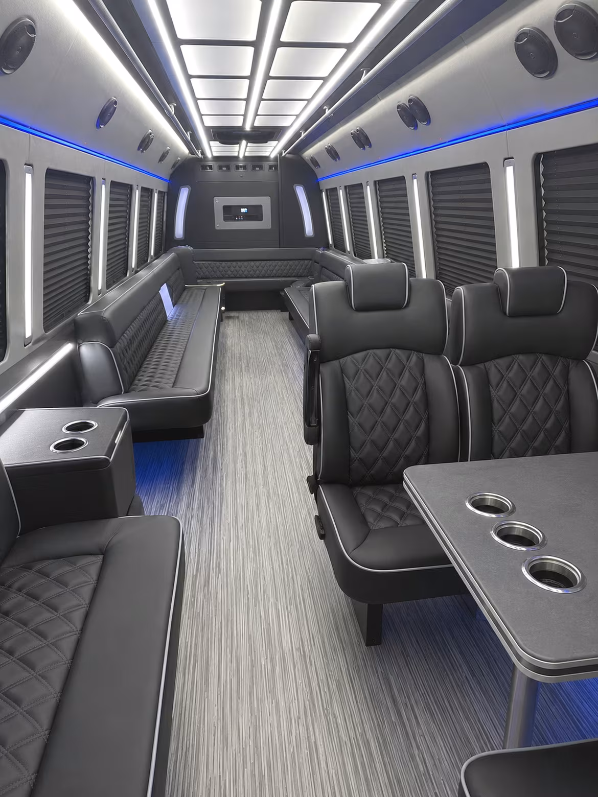 la habra 25 passenger party bus inside