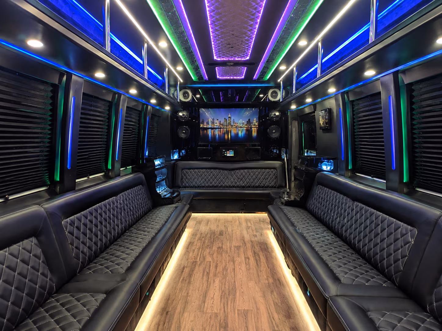 la habra 25 passenger party bus interior