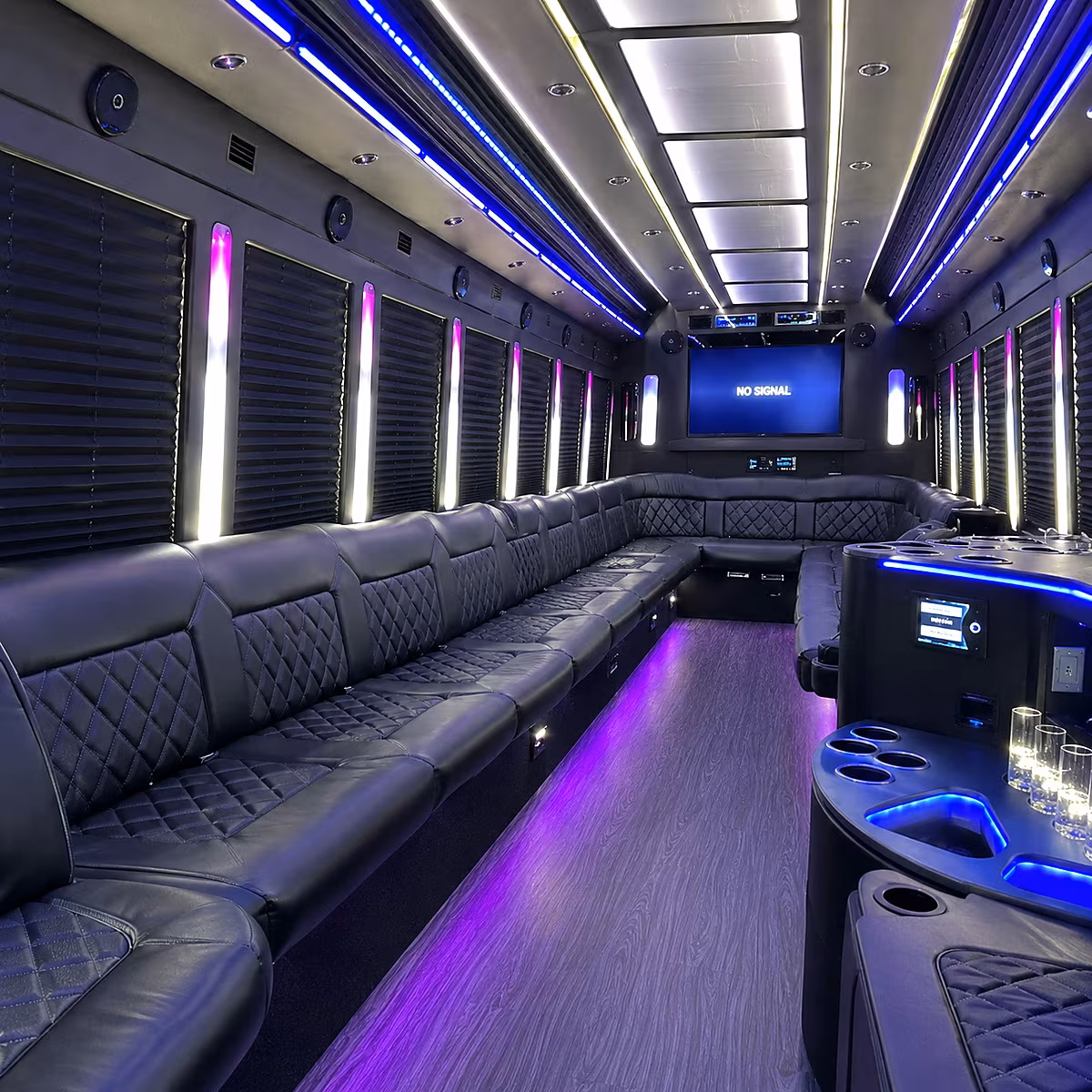 la habra 30 passenger party bus inside