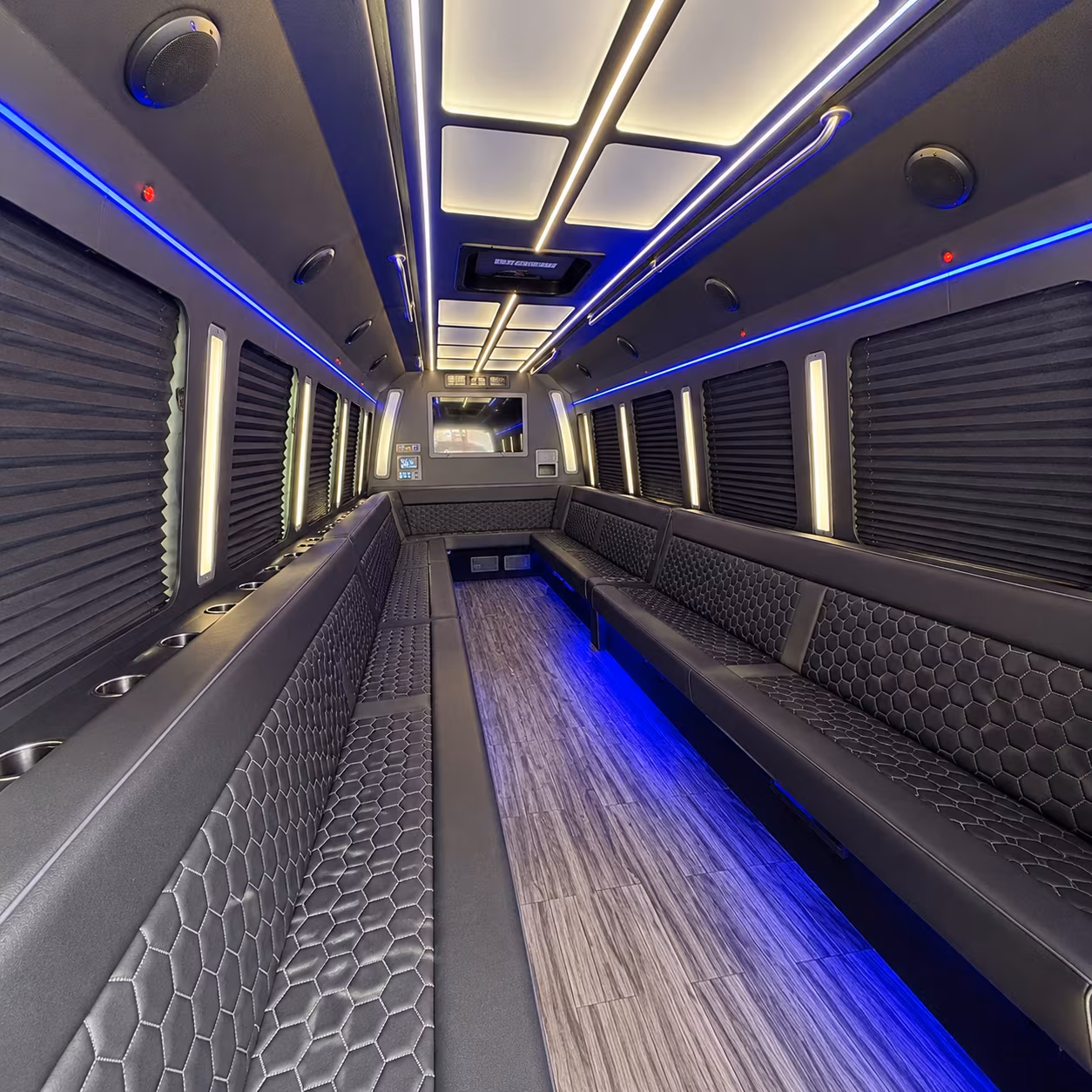 la habra 30 passenger party bus interior