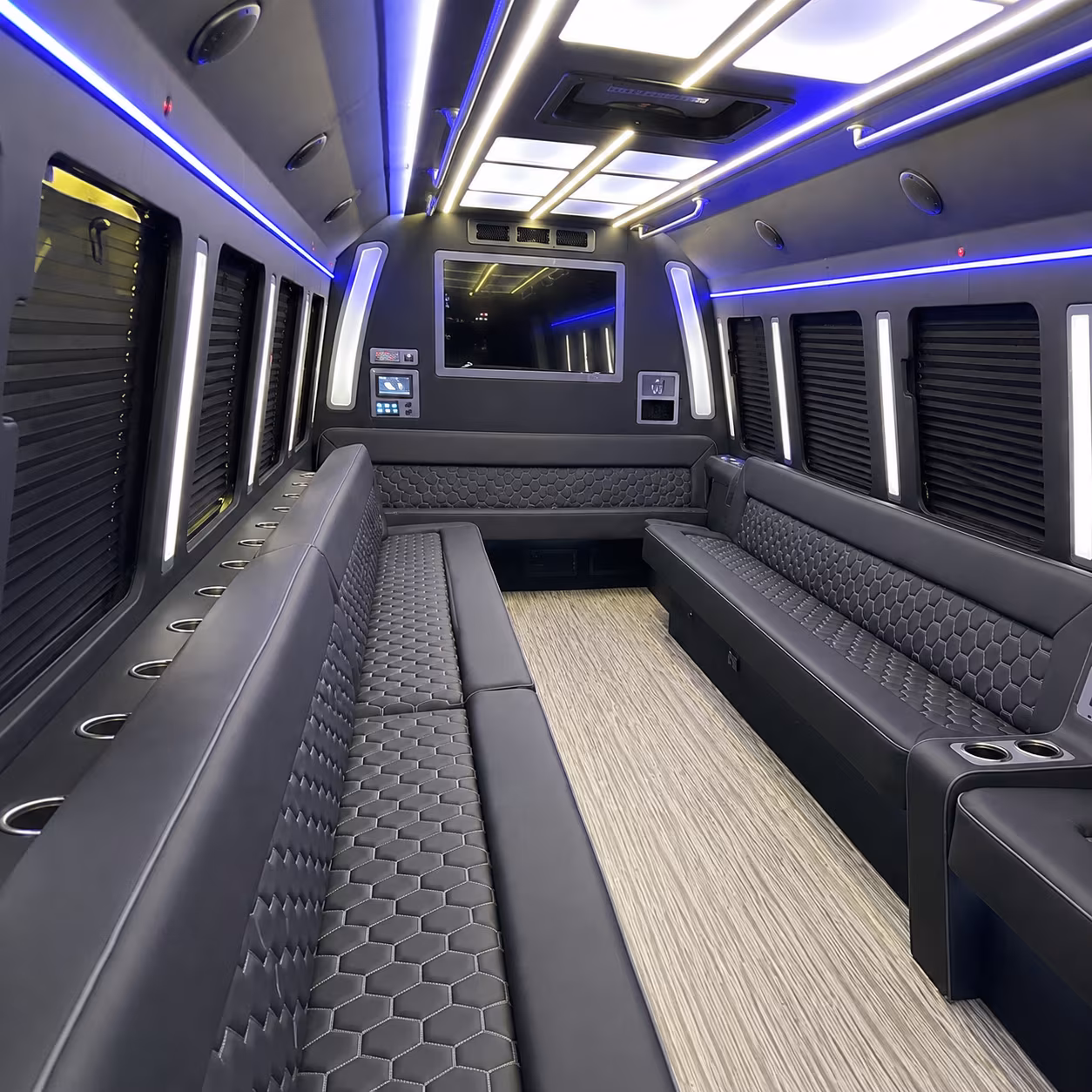 la habra 40 passenger party bus inside