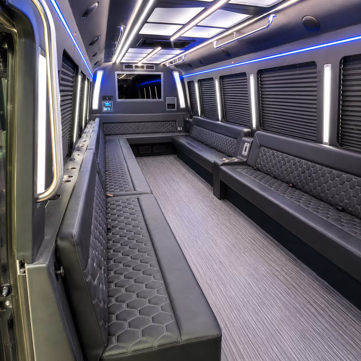 la habra 40 passenger party bus interior
