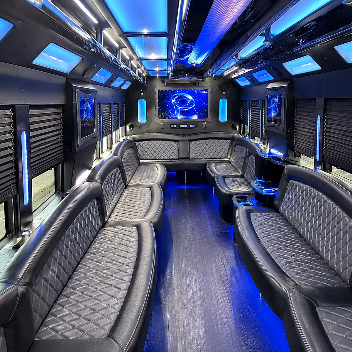 la habra 50 passenger party bus interior